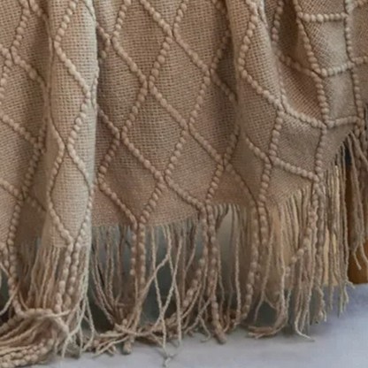 Plaid Bohème Taupe pas cher