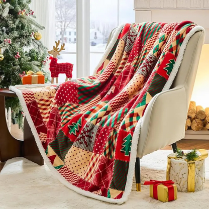 Plaid Polaire Noël Patchwork