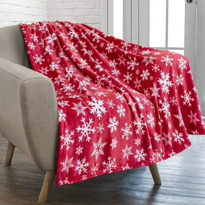 Plaid Polaire Noël Traditionnel Rouge