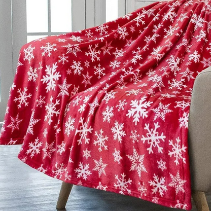 Plaid Polaire Noël Traditionnel Rouge