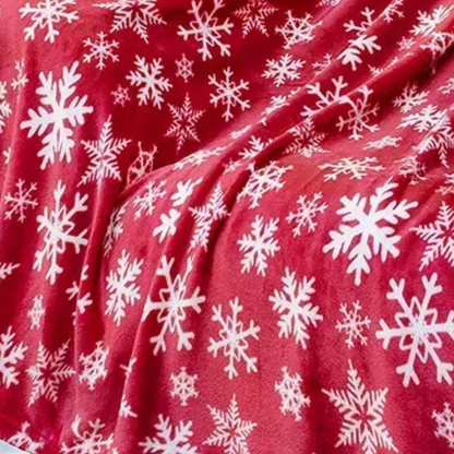 Plaid Polaire Noël Traditionnel Rouge pas cher