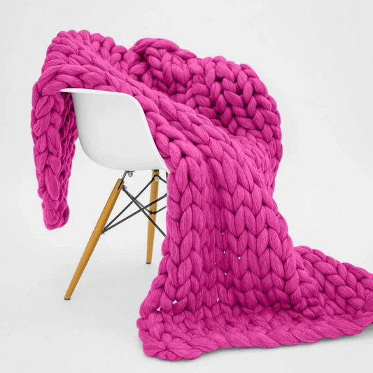 Plaid Grosse Maille Fuchsia