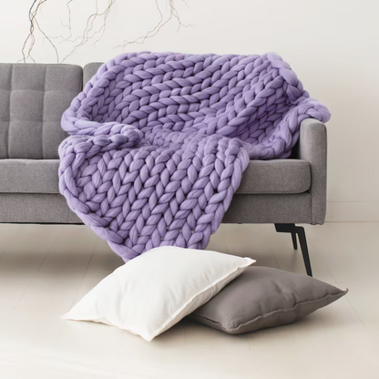 Plaid Grosse Maille Violet