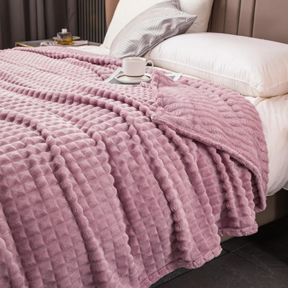 Plaid Polaire Fin Rose