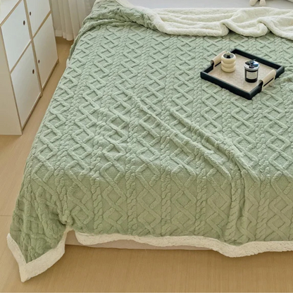 Plaid Polaire Chaud vert