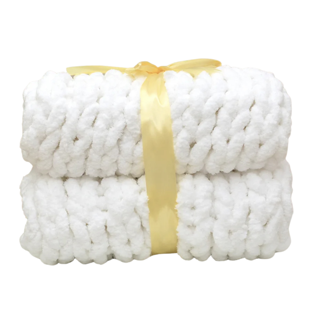 Plaid Cocooning Grosse Maille blanc