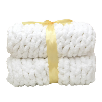 Plaid Cocooning Grosse Maille blanc