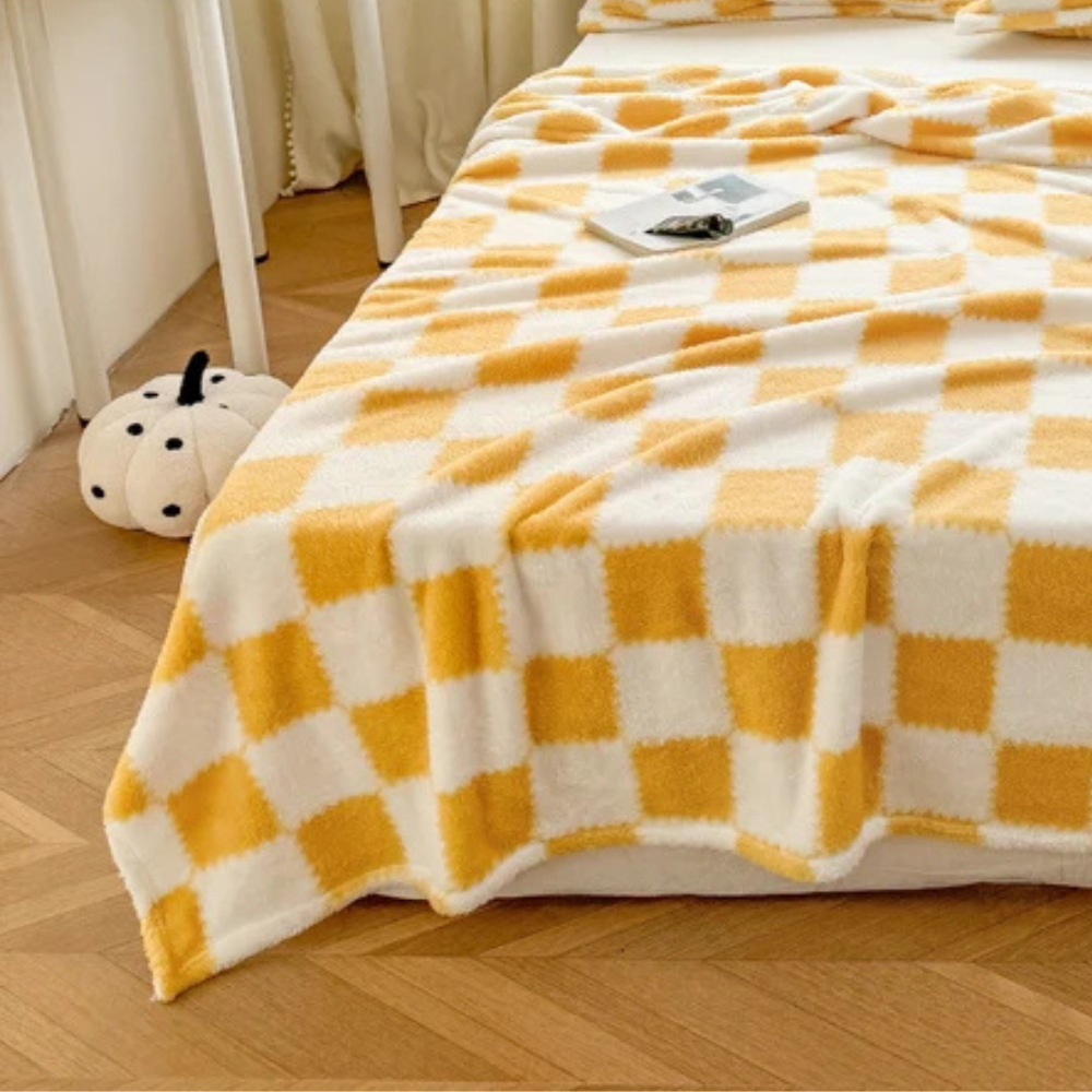 Plaid Carreaux jaune