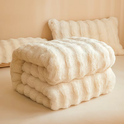 Plaid Polaire Épais Beige