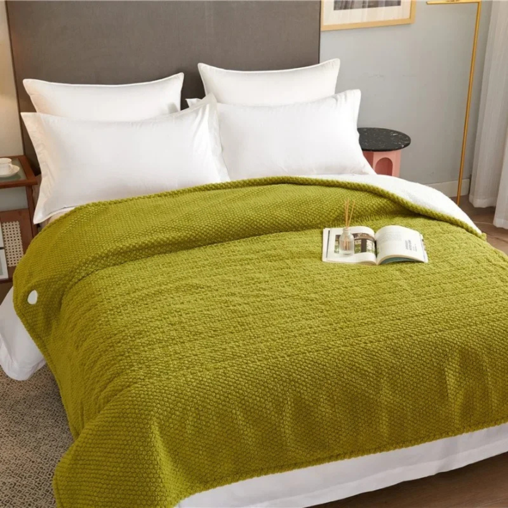 Plaid Chauffant Kaki