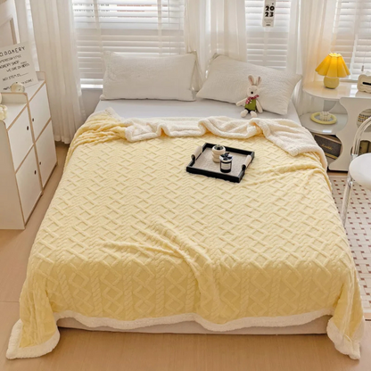 Plaid Polaire Chaud jaune