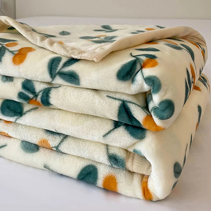 Plaid Doux Blanc Fleurs