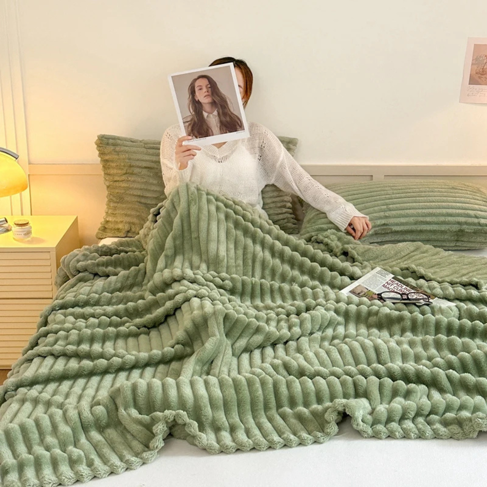 Plaid Cocooning Chambre vert