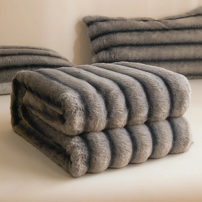 Plaid Polaire Épais Gris