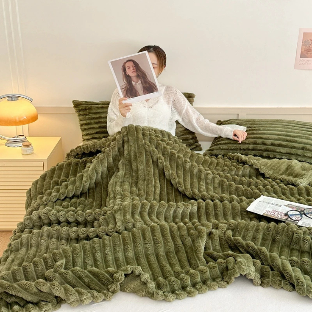 Plaid Cocooning Chambre vert