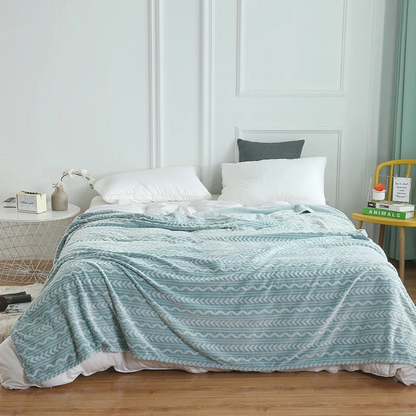 Plaid Couvre Lit Polaire bleu