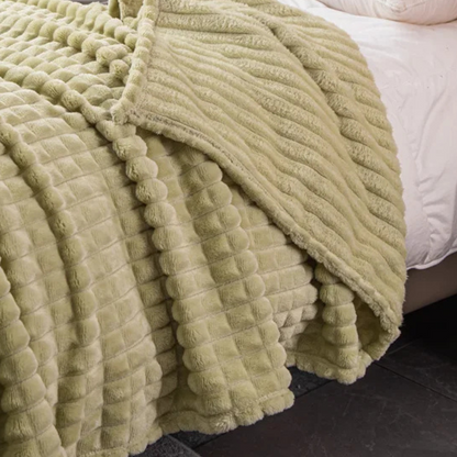 Plaid Polaire Fin Kaki